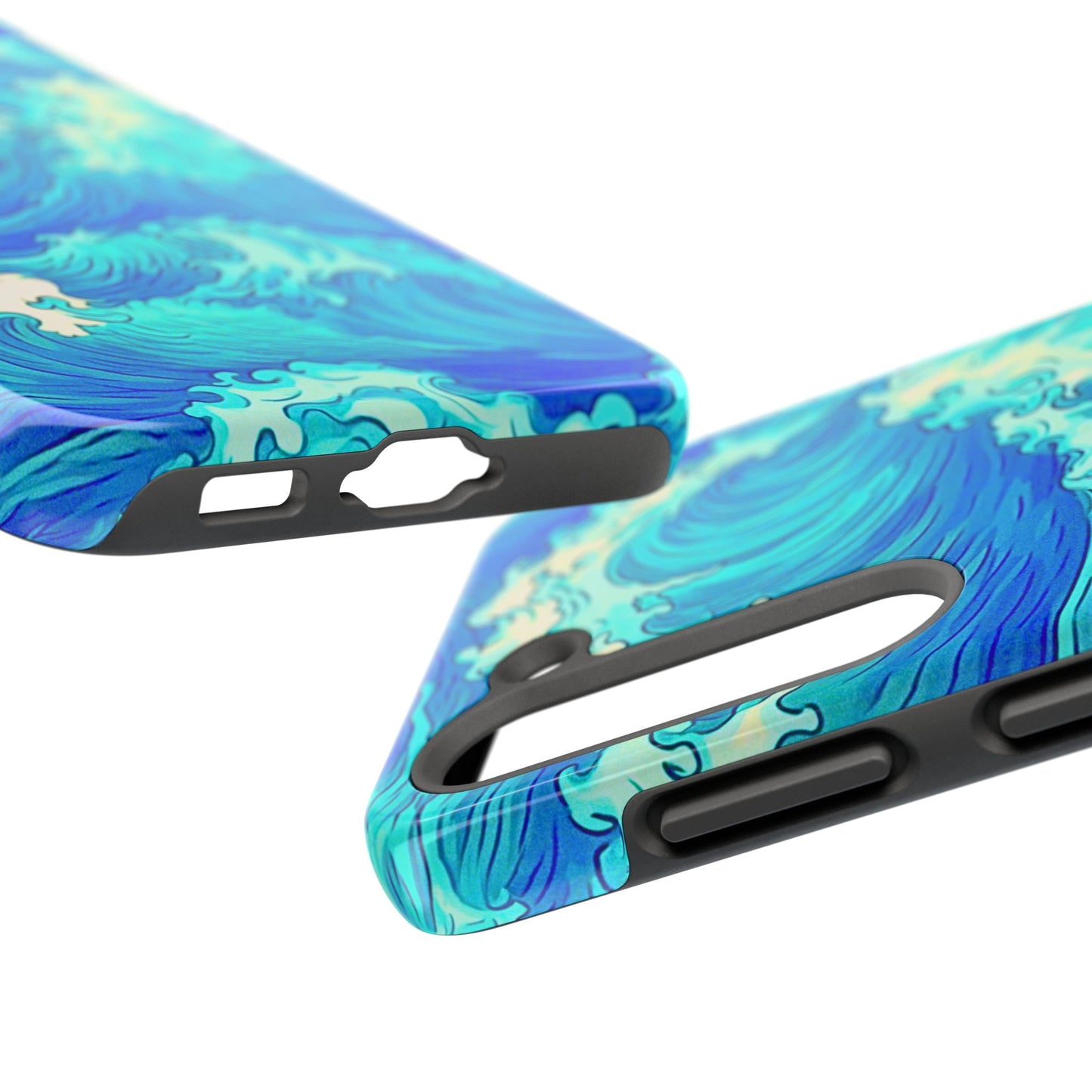 Funda resistente para teléfono con diseño de olas de agua | Estética