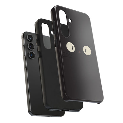 Adorable Black Cat Face and Eyes Minimal Tough Phone Case | Animals