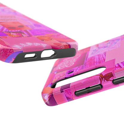 Think Happy Thoughts Pink Tough Phone Case | Aesthetic