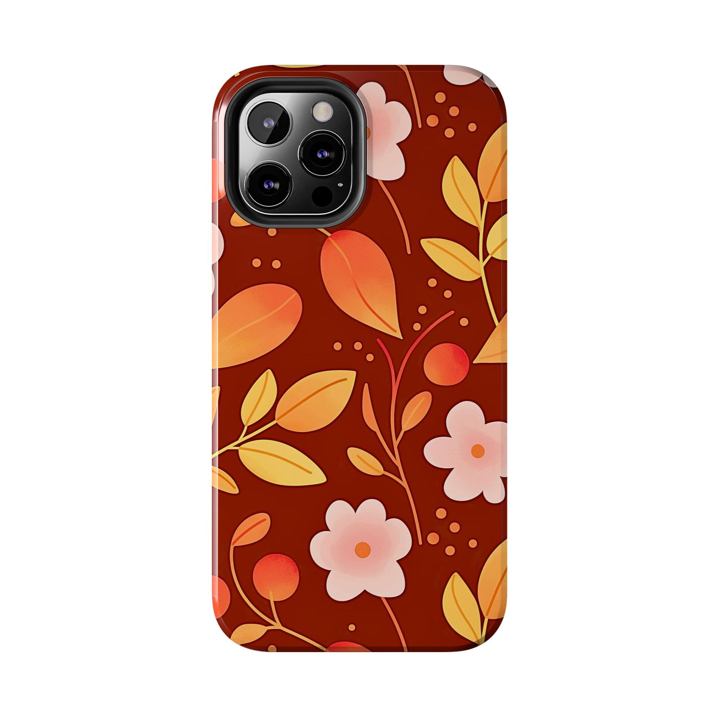 Autumn Fall Leaf Pattern Tough Phone Case | Aesthetic