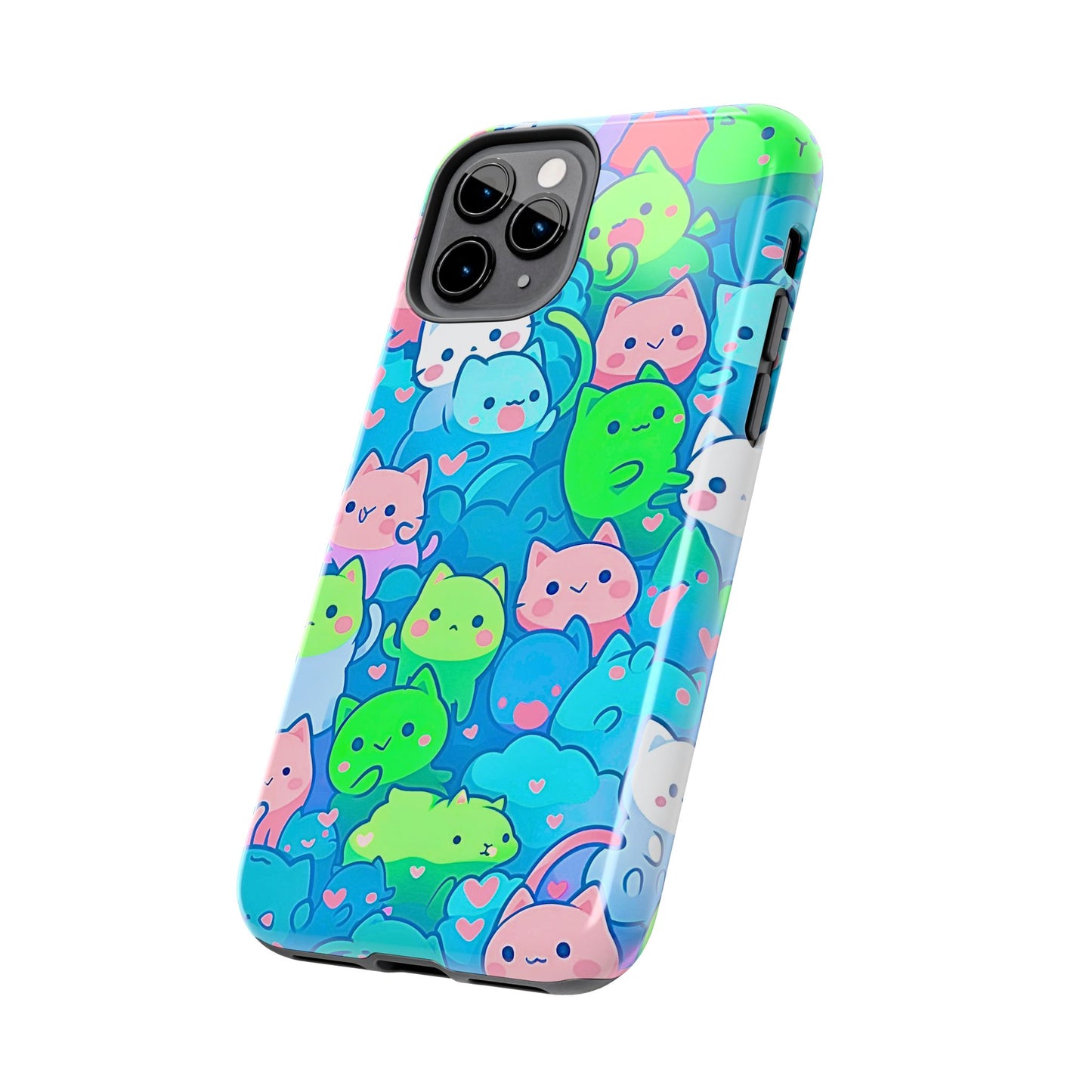 Cute Colorful Cats Pattern Style Tough Phone Case | Animals