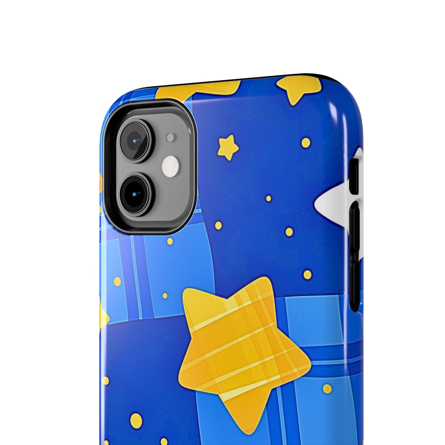 Funda resistente para teléfono con estampado de estrellas y cuadros preppy | Estética