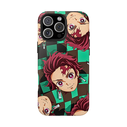 Tanjiro Kamado Head Pattern Tough Phone Case | Anime - Demon Slayer