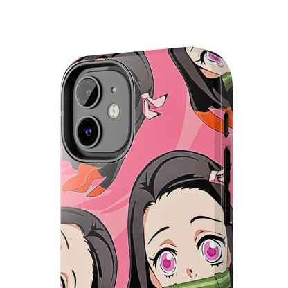Nezuko Kamado Head Pattern Tough Phone Case | Anime - Demon Slayer