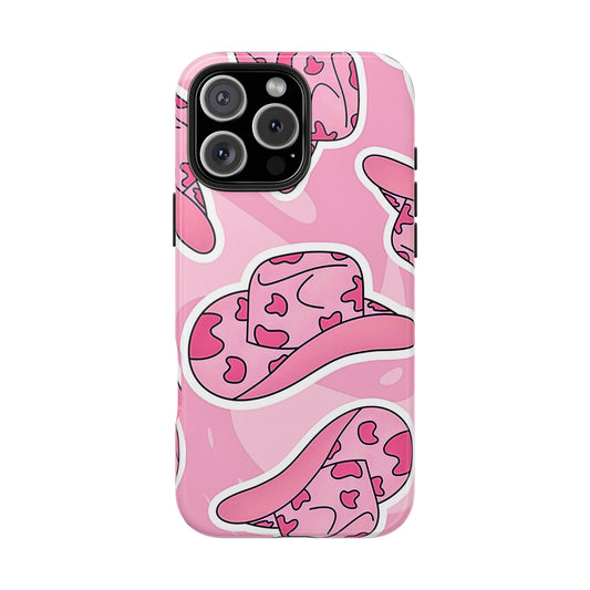 Pink Cowboy Hat Preppy Tough Phone Case | Aesthetic