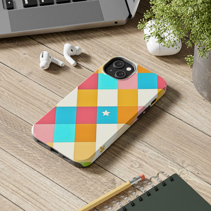 Vibrant Preppy Checkered Tough Phone Case | Aesthetic