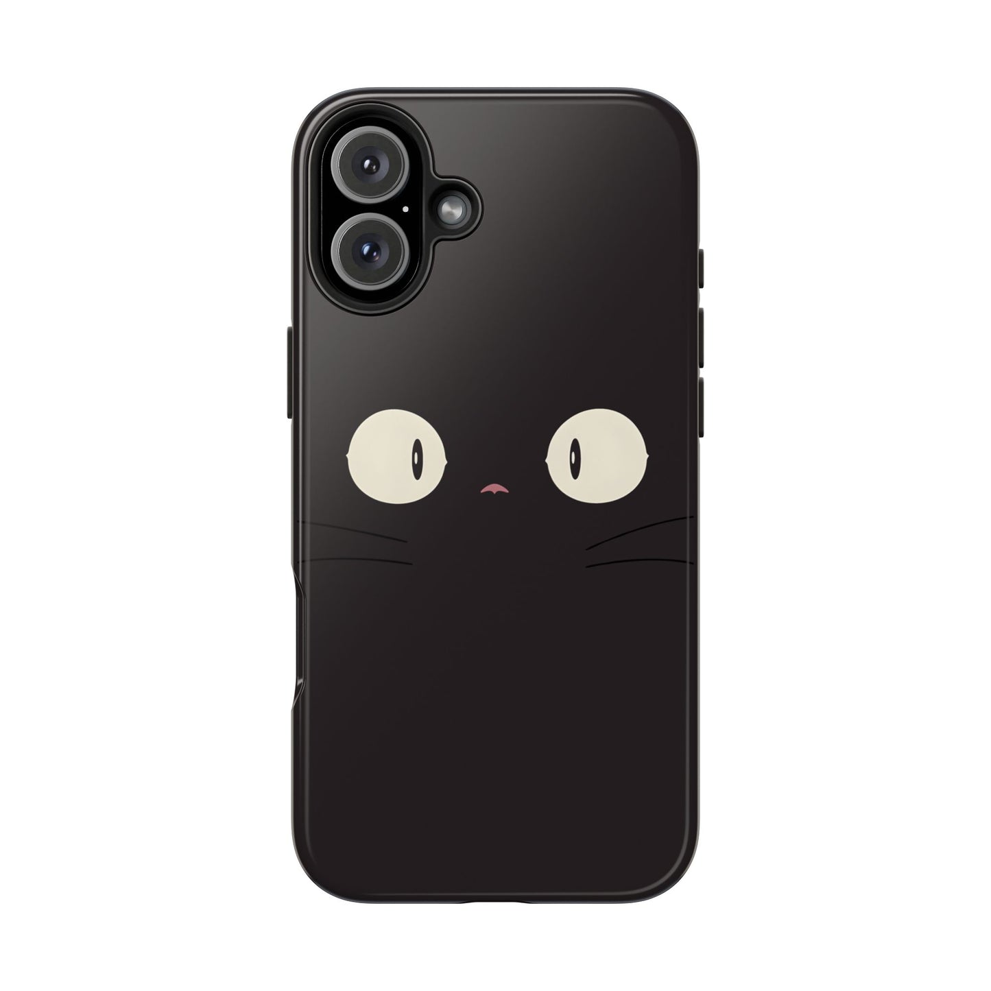 Adorable Black Cat Face and Eyes Minimal Tough Phone Case | Animals