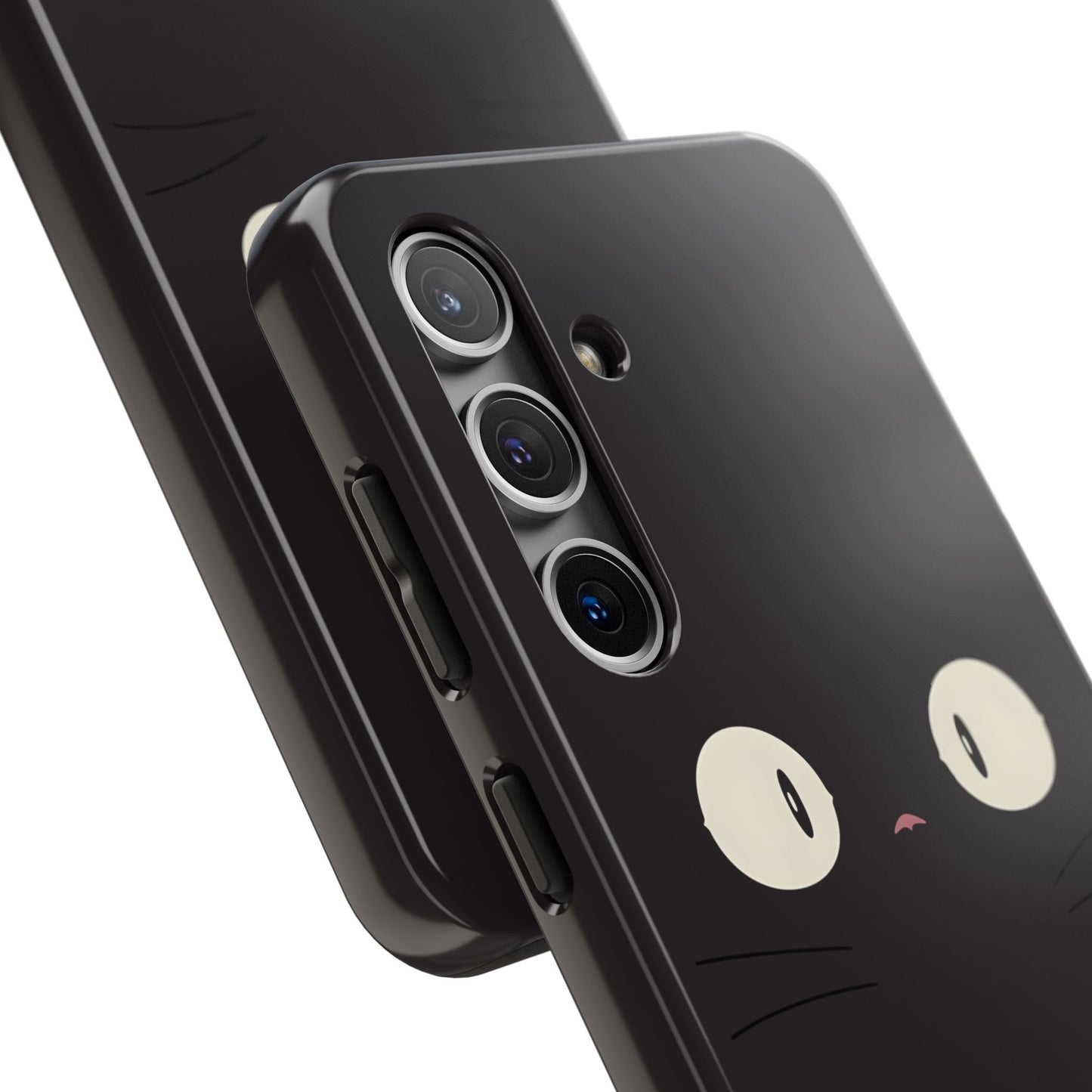 Adorable Black Cat Face and Eyes Minimal Tough Phone Case | Animals