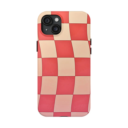 Preppy Checkered Pink Tough Phone Case | Aesthetic