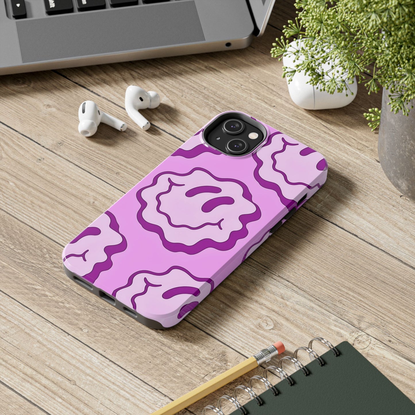 Waving Smile Preppy Pinky Tough Phone Case | Aesthetic