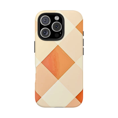 Pastel Minimalist Two-Tone Checkerboard Tough Phone Case | Aesthetic