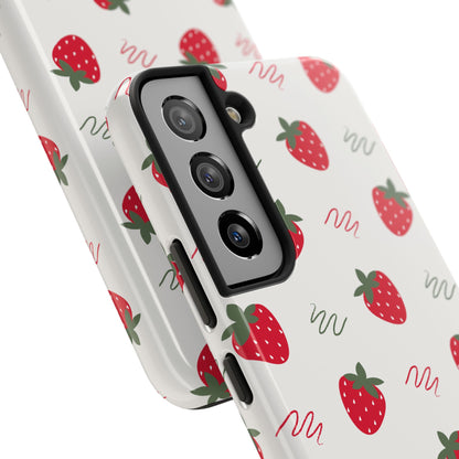 Strawberry Doodle Delight Tough Phone Case | Food