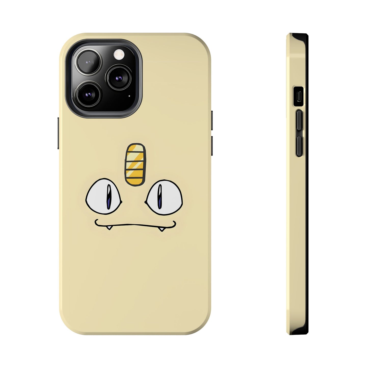Cat Minimal Gold Coin Face Tough Phone Case | Anime