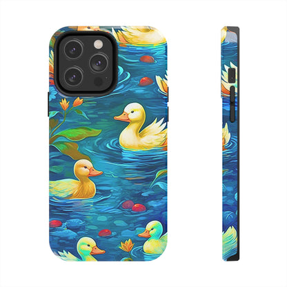 Ducks in the Pond Pattern Style Tough Phone Case | Animals