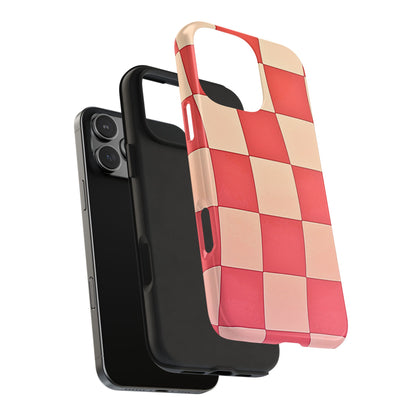 Preppy Checkered Pink Tough Phone Case | Aesthetic