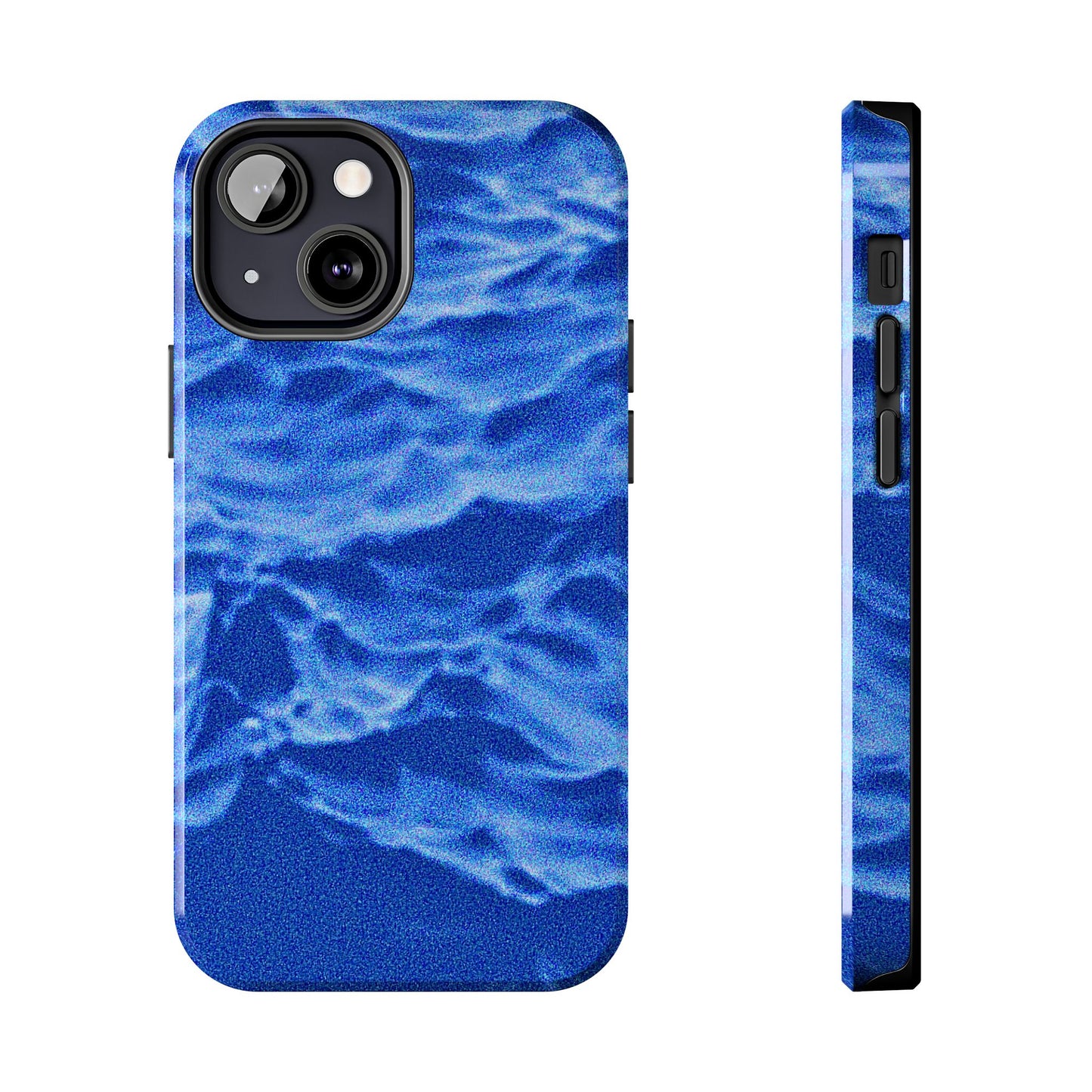 Funda resistente para teléfono azul oscuro con olas del océano borrosas | Estética