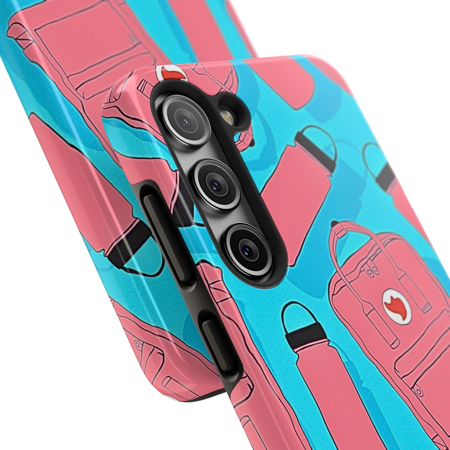 VSCO Kanken Backpack Water Bottle Pink & Blue Tough Phone Case | Aesthetic