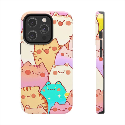 Kawaii Chubby Adorable Cats Tough Phone Case | Animals