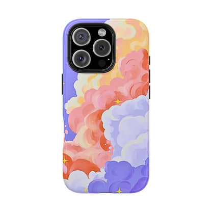 Funda resistente para teléfono con diseño de nubes de colores de ensueño | Estética