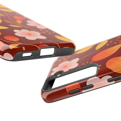 Autumn Fall Leaf Pattern Tough Phone Case | Aesthetic