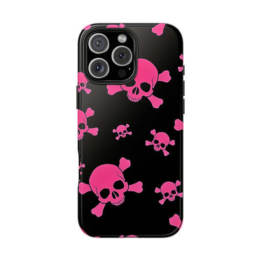 Pink Skull Emo Style Tough Phone Case | Aesthetic