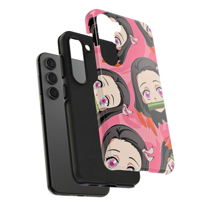 Nezuko Kamado Head Pattern Tough Phone Case | Anime - Demon Slayer