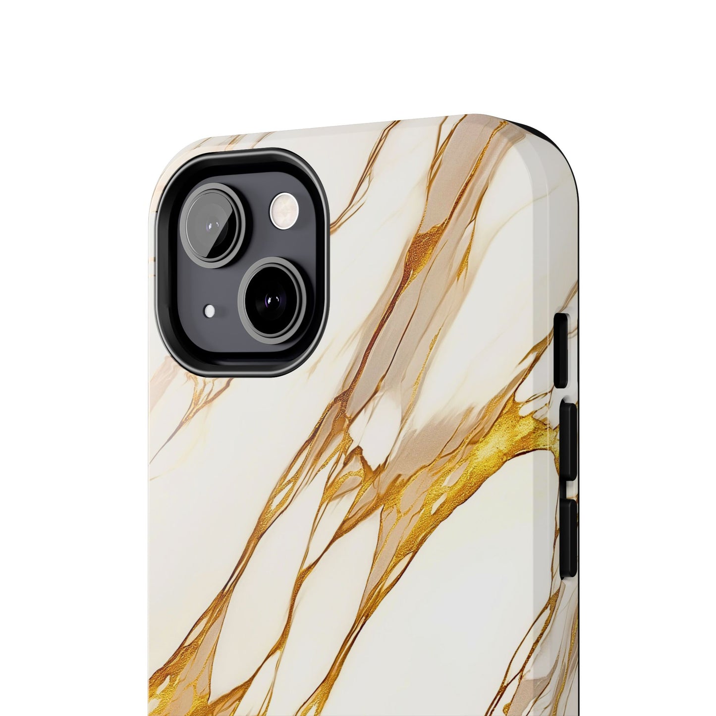 Funda/Cubierta resistente para teléfono con textura de mármol dorado de lujo | Estética
