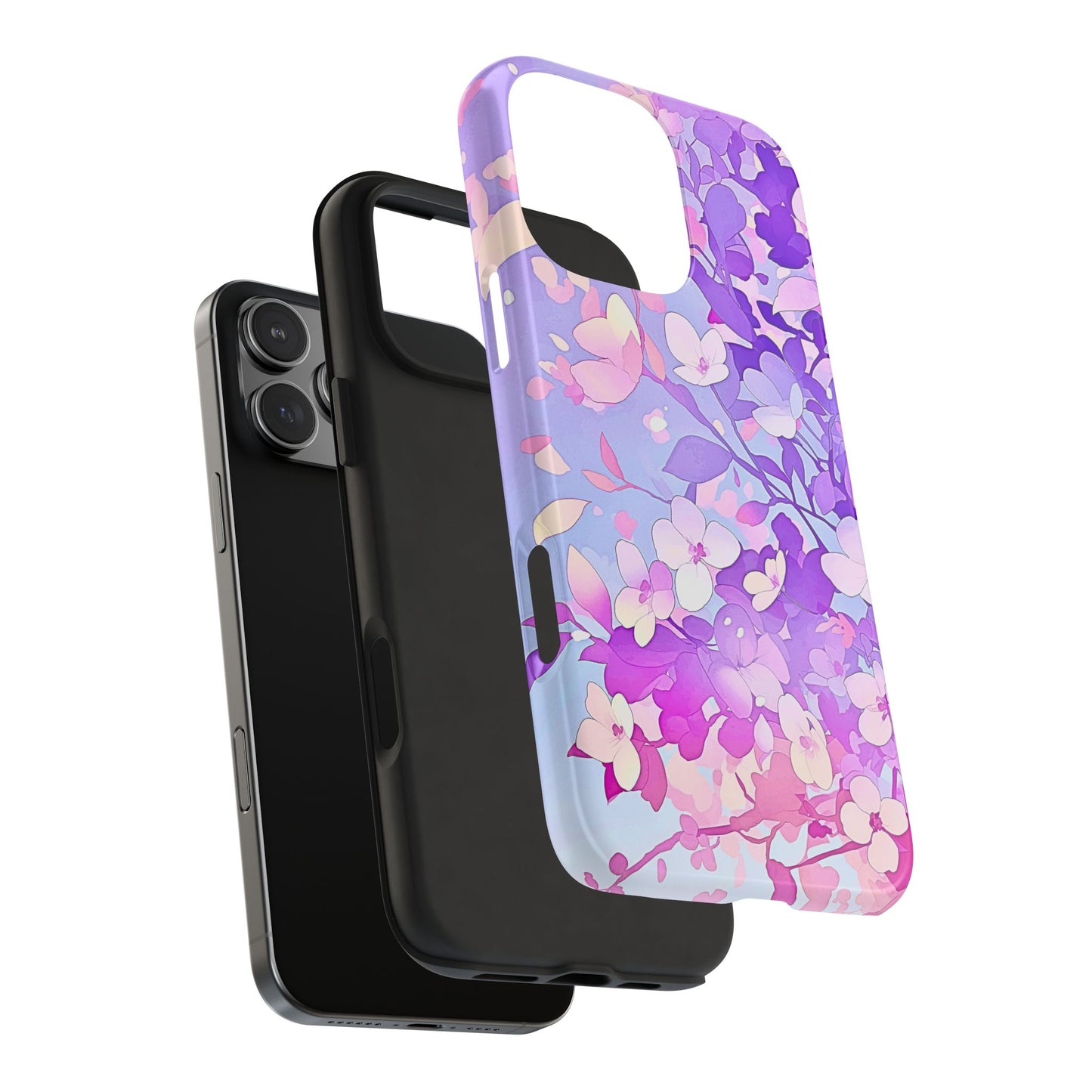 Funda resistente para teléfono con delicados estampados florales en tonos pastel | Estética