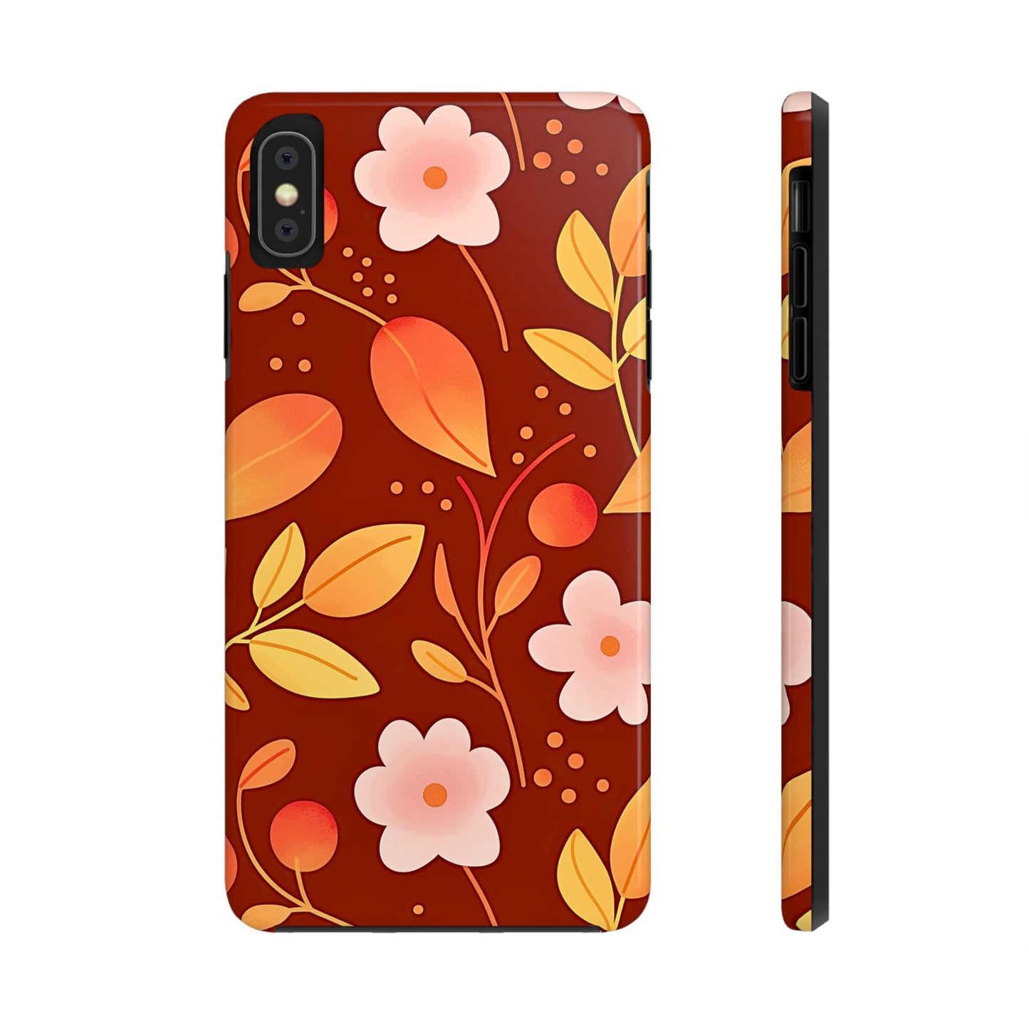 Autumn Fall Leaf Pattern Tough Phone Case | Aesthetic