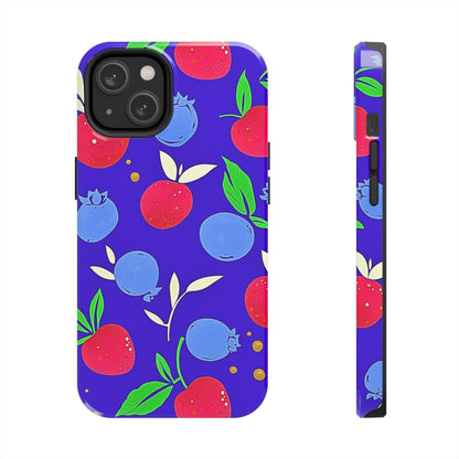 Funda resistente para teléfono con diseño de arándanos y fresas | Estética