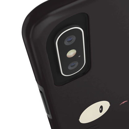 Adorable Black Cat Face and Eyes Minimal Tough Phone Case | Animals