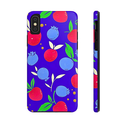 Funda resistente para teléfono con diseño de arándanos y fresas | Estética