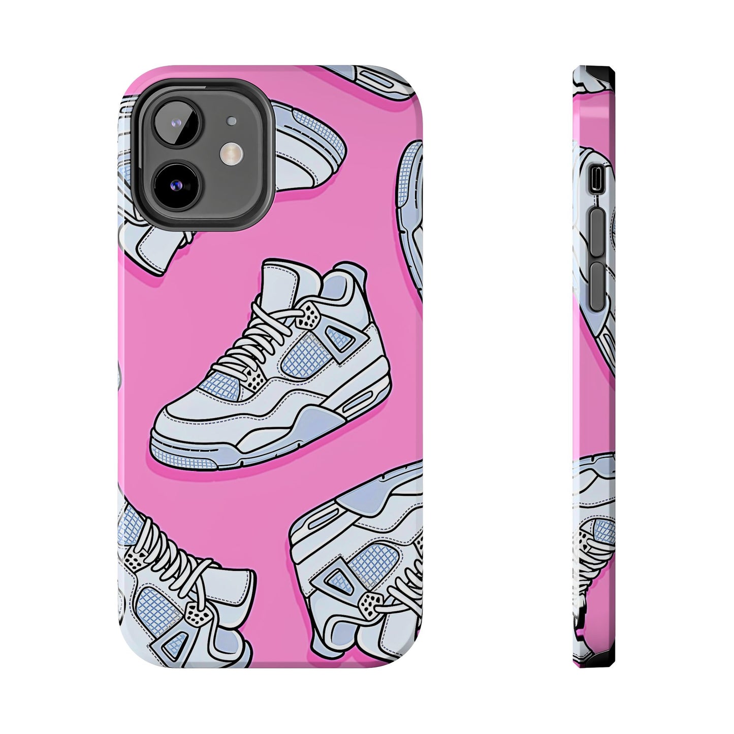 Funda resistente para teléfono con diseño de zapatillas Jordan 4 blancas | Estética