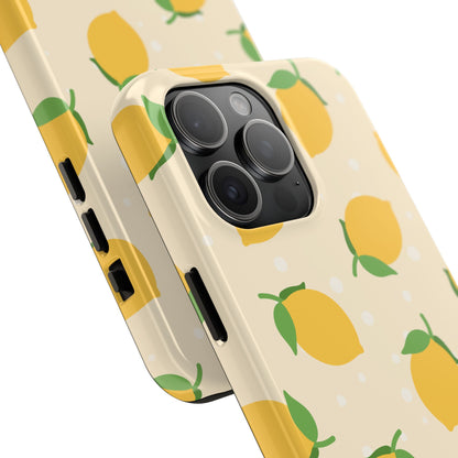 Cute Aesthetic Lemon Pattern Citrus Design Tough Phone Case | Food