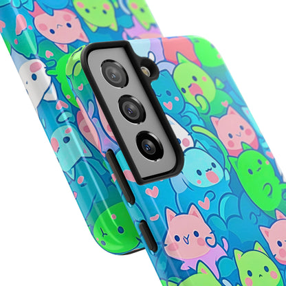 Cute Colorful Cats Pattern Style Tough Phone Case | Animals
