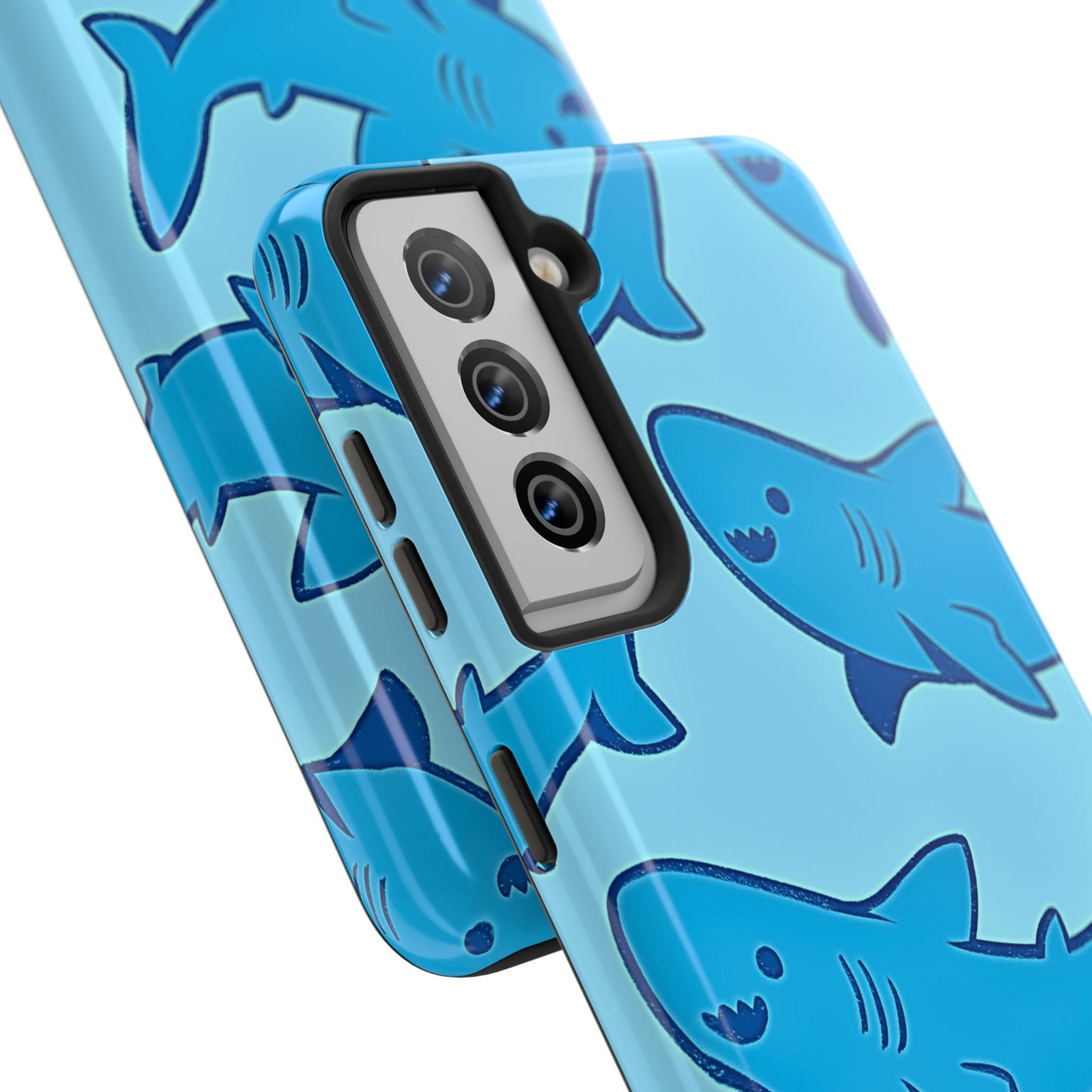 Smiley Shark Fun Pattern Tough Phone Case | Animals