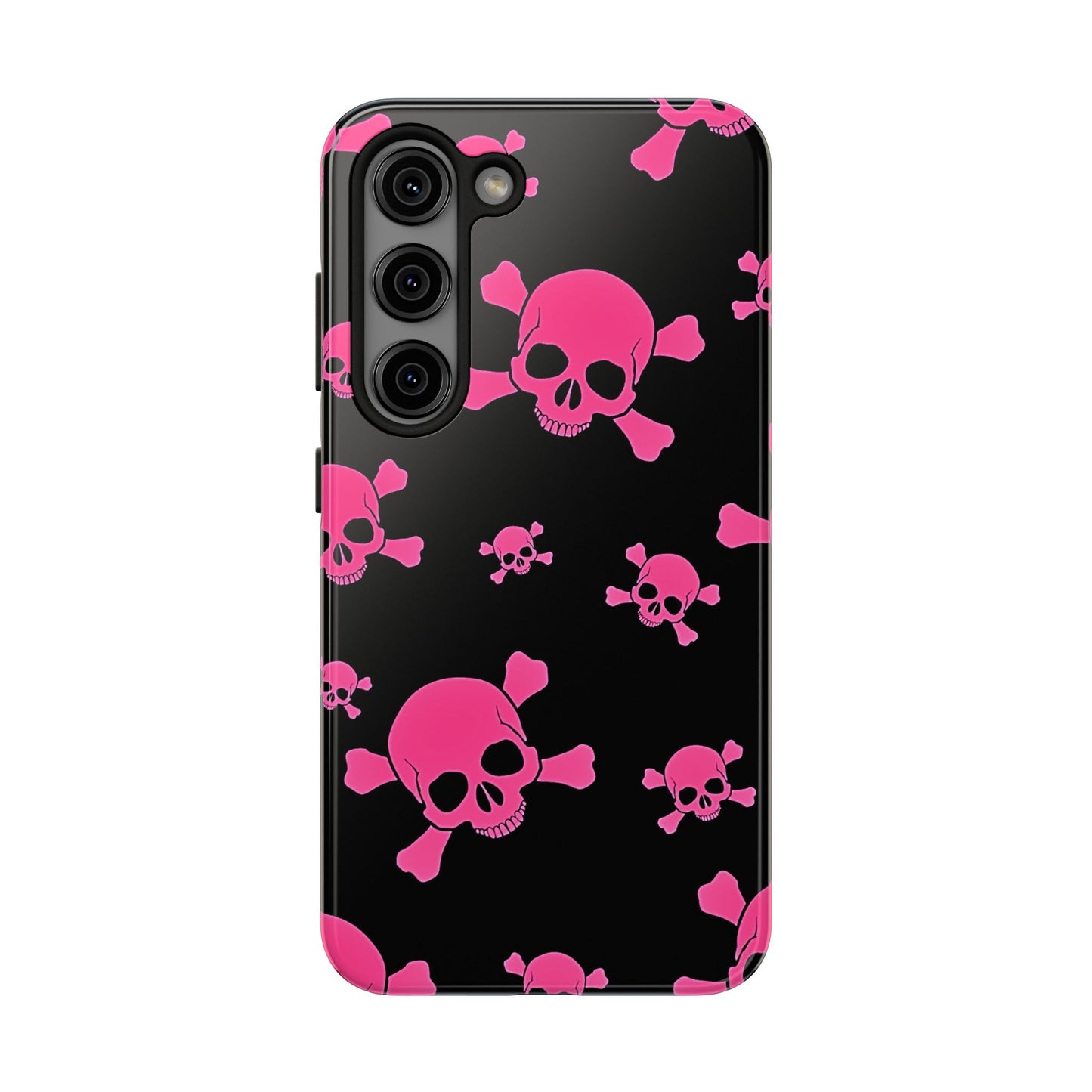 Funda resistente para teléfono estilo emo con calavera rosa | Estética