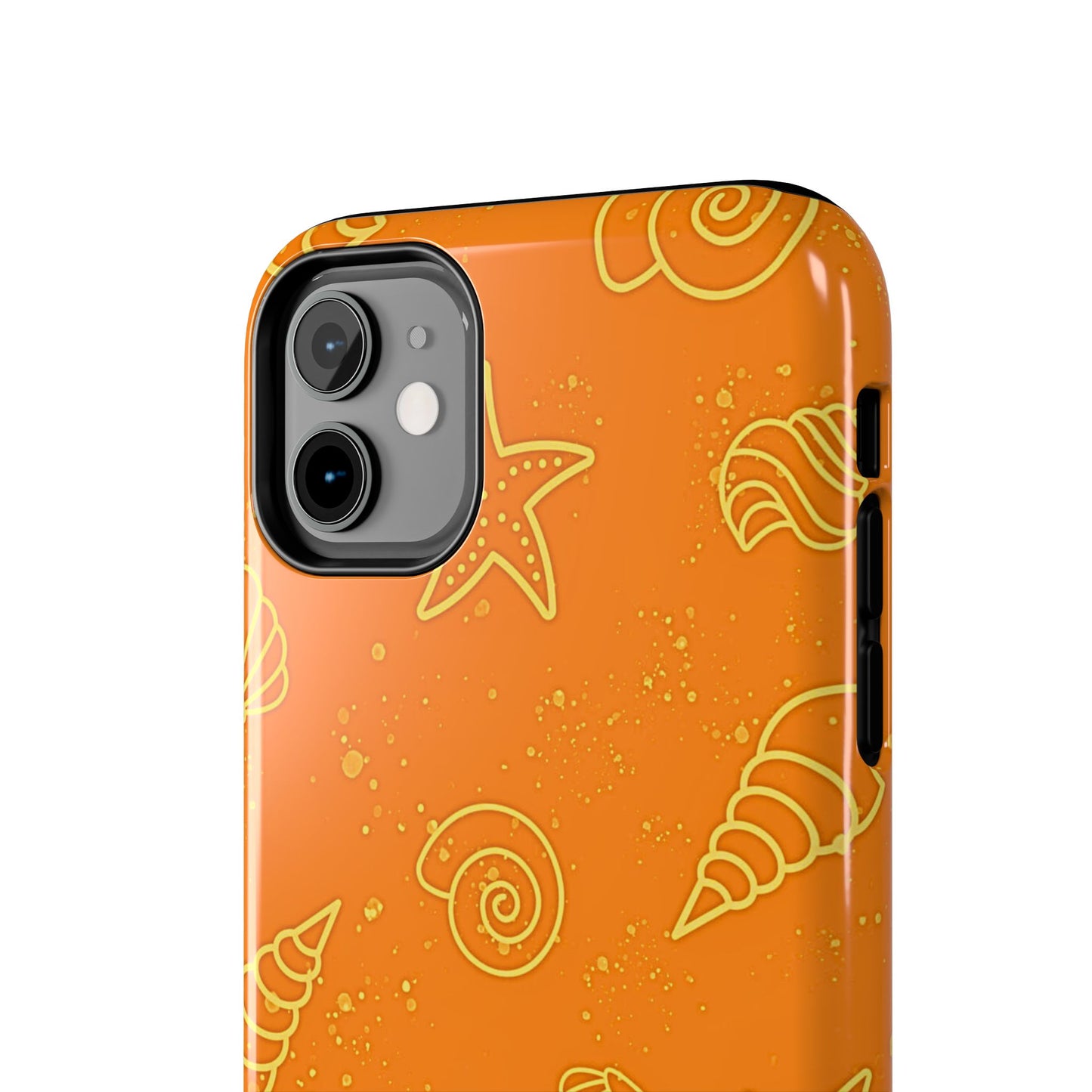 Funda resistente para teléfono con diseño de conchas naranjas | Estética