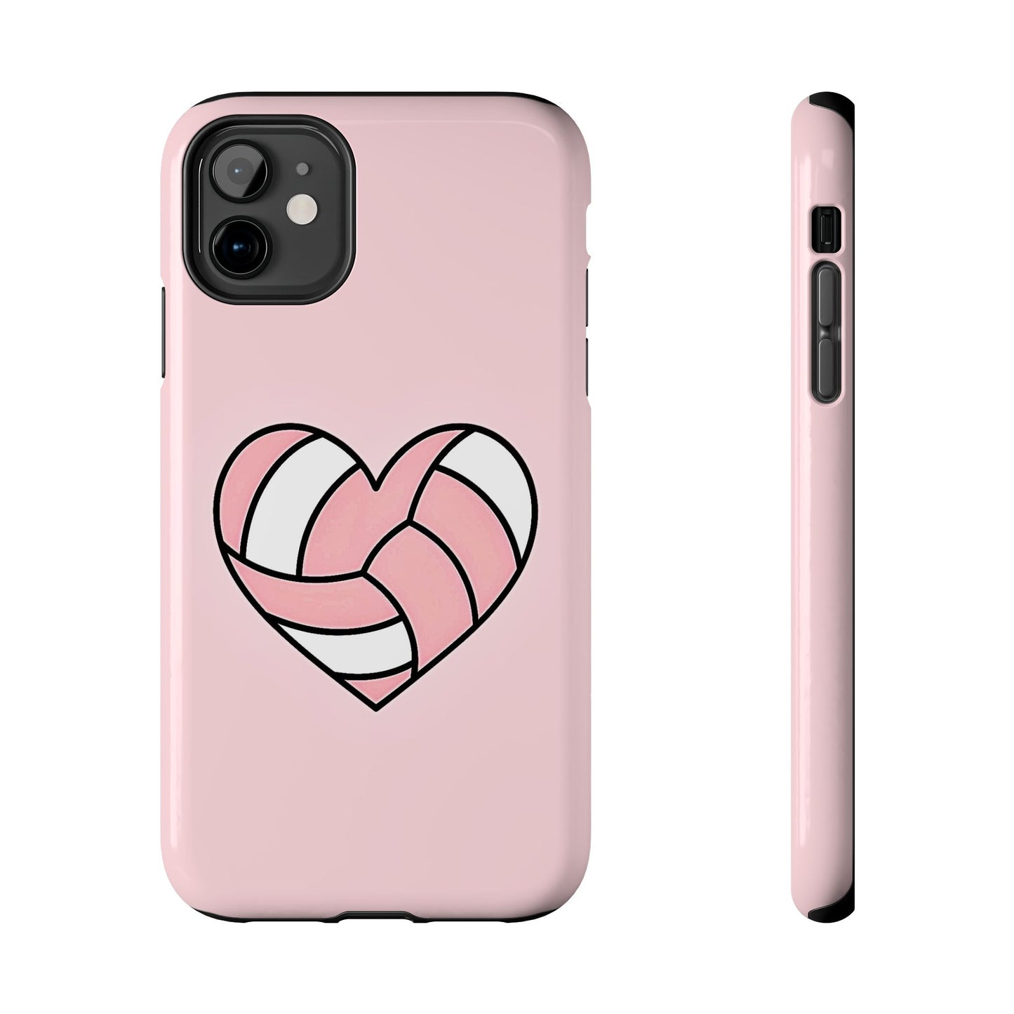 Pink Volleyball Heart Tough Phone Case | Aesthetic