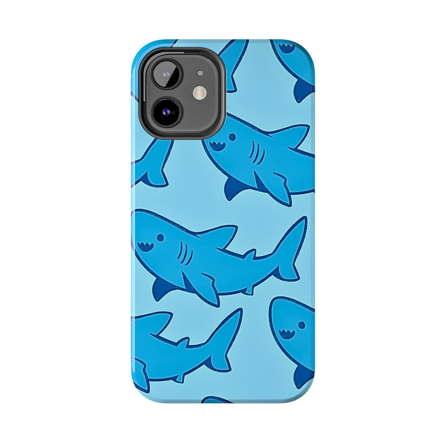 Smiley Shark Fun Pattern Tough Phone Case | Animals