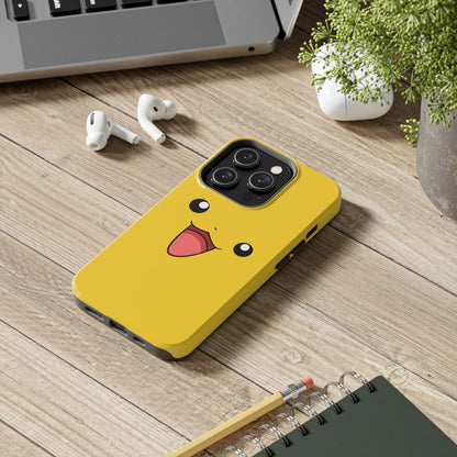 Electric Mouse Yellow Happy Face Minimal Design Tough Phone Case | Anime