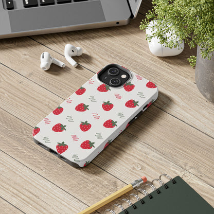 Strawberry Doodle Delight Tough Phone Case | Food