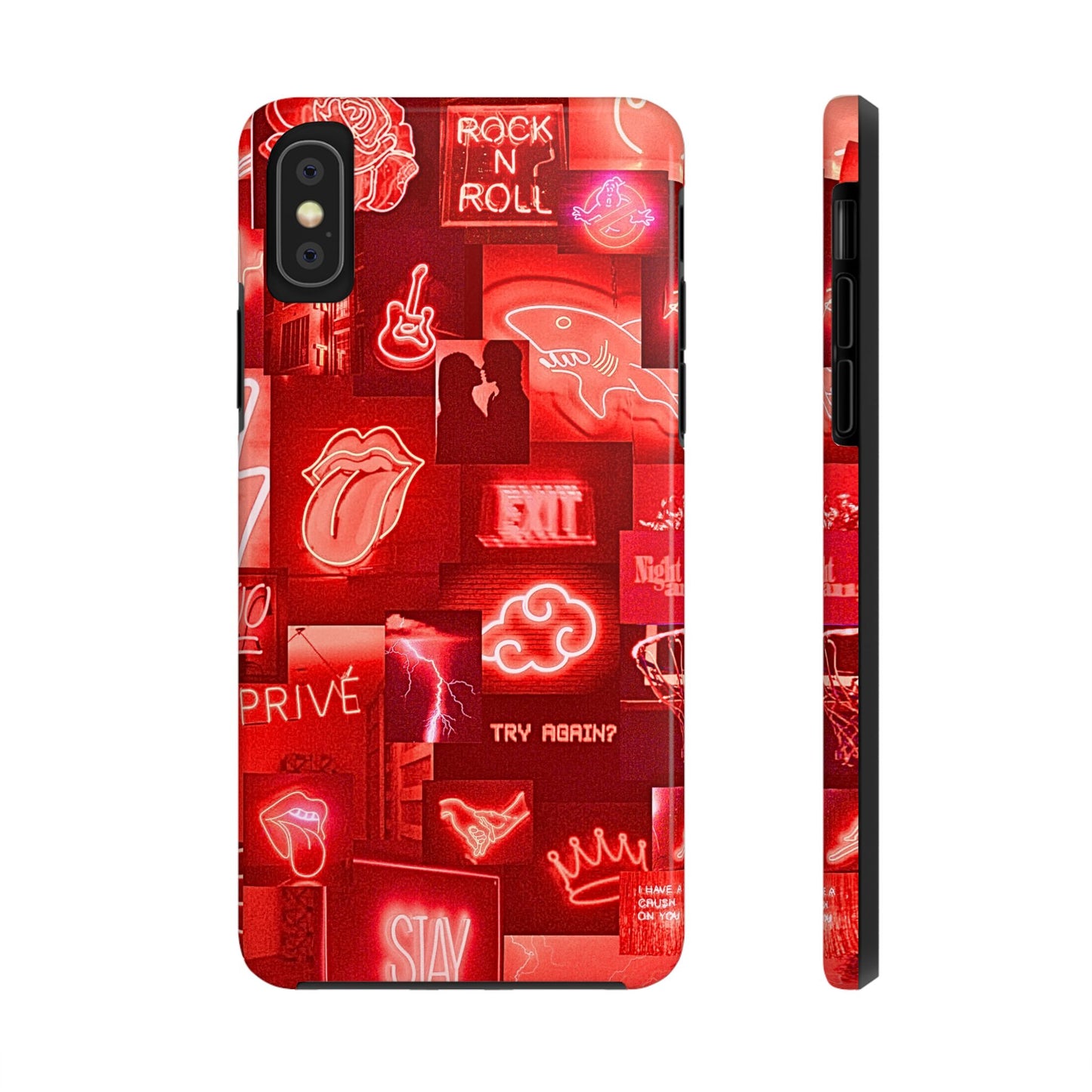 Funda resistente para teléfono con diseño de neón rojo | Estética