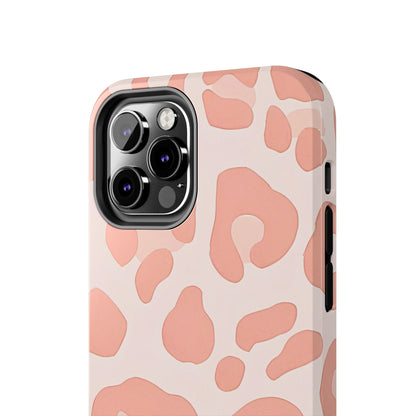 Funda resistente para teléfono con estampado de leopardo rosa preppy | Estética