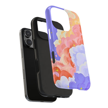 Funda resistente para teléfono con diseño de nubes de colores de ensueño | Estética