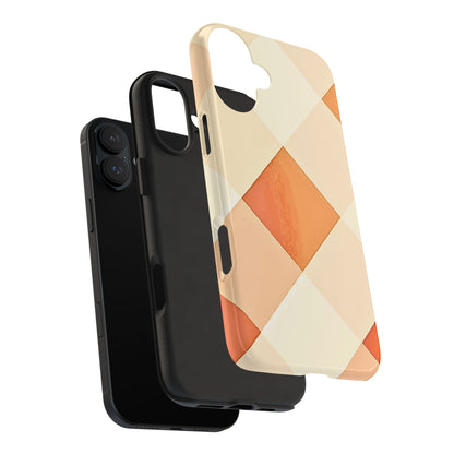 Pastel Minimalist Two-Tone Checkerboard Tough Phone Case | Aesthetic