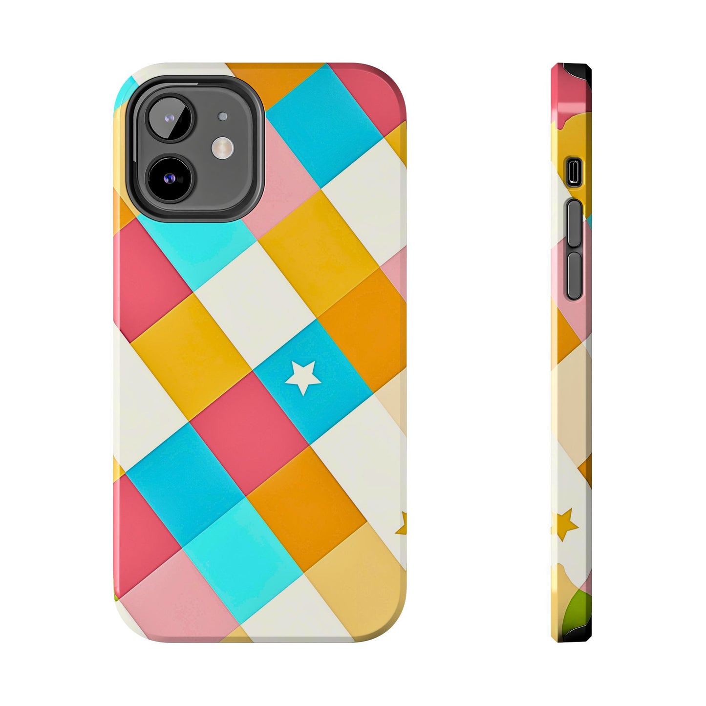 Vibrant Preppy Checkered Tough Phone Case | Aesthetic