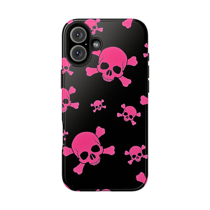Funda resistente para teléfono estilo emo con calavera rosa | Estética