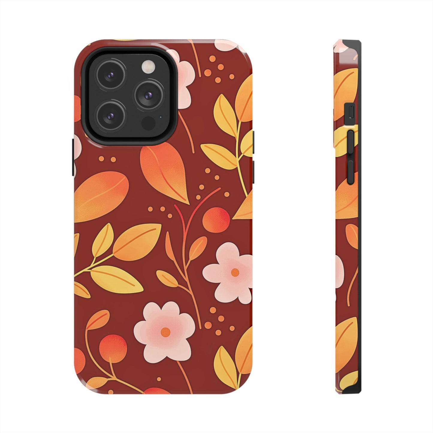 Autumn Fall Leaf Pattern Tough Phone Case | Aesthetic