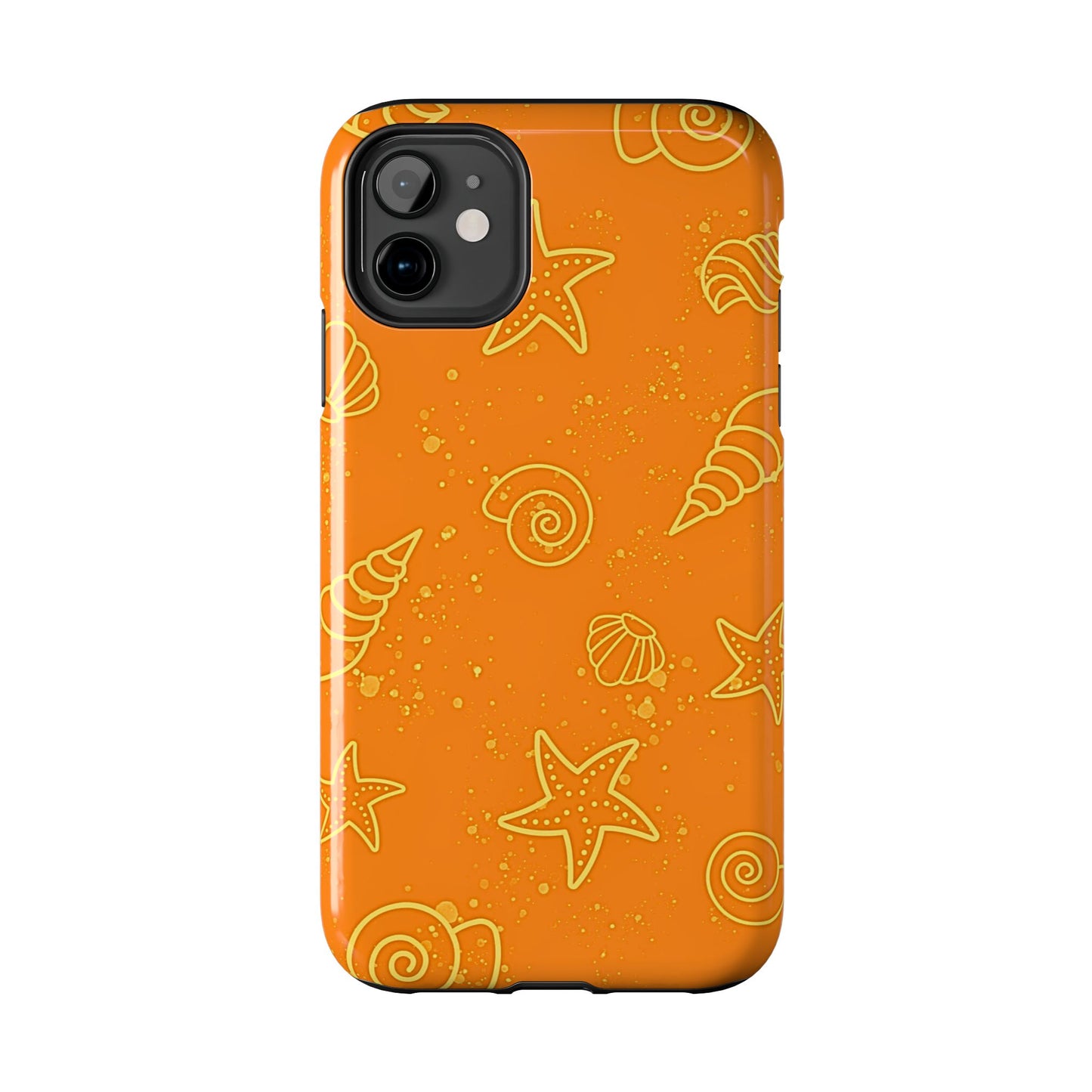 Funda resistente para teléfono con diseño de conchas naranjas | Estética